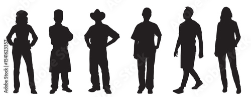 vector silhouettes of people profession occupation