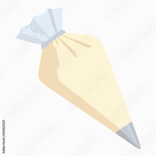 Cream in pastry bag with grey nozzle