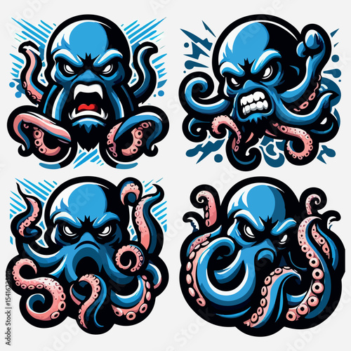 Octopus esport mascot logo design
