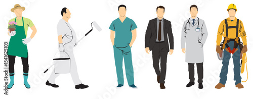 vector illustration of a different occupational people