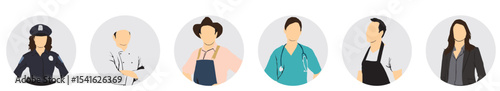 occupational professional people users icon set