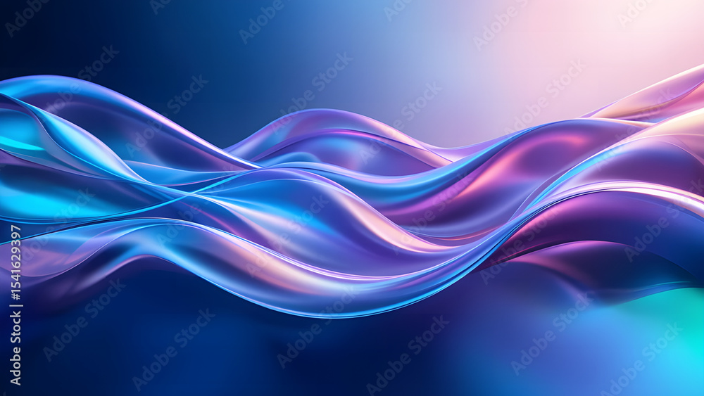Naklejka premium Abstract background blue purple waves modern wallpaper design illustration graphic art texture smooth 3d