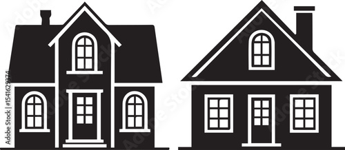 house, home, building, silhouette, roof, windows, door, structure, outline, residential, cottage, realestate, living, architecture, shelter, estate, design