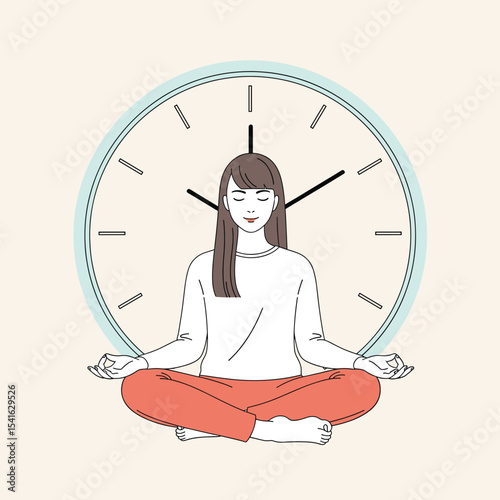 Mindful Meditation Finding Peace in the Moment. Hand drawn style vector design illustrations.