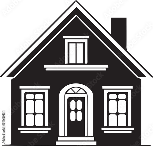 house, home, building, silhouette, roof, windows, door, structure, outline, residential, cottage, realestate, living, architecture, shelter, estate, design