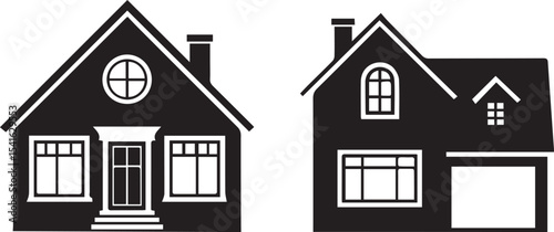 house, home, building, silhouette, roof, windows, door, structure, outline, residential, cottage, realestate, living, architecture, shelter, estate, design