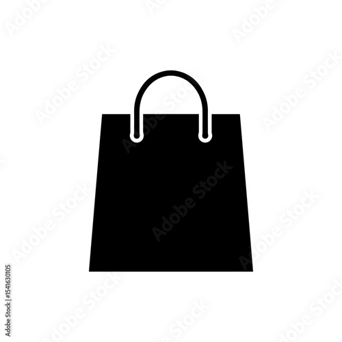 Shopping bag flat silhouette vector flat illustration design.