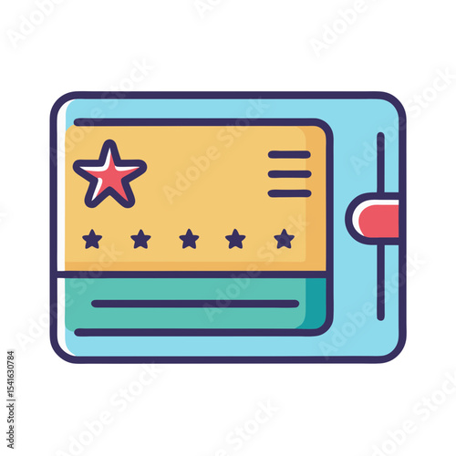 Loyalty Card with Star Rewards Displayed in an Artistic Cartoon Design