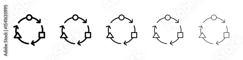 Adaptation icon logo in stroke lines collection