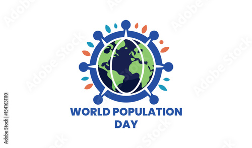 World population day globe icon graphic
