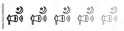 Adzan icon logo in stroke lines collection