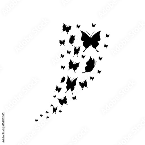 Flying Butterflies Vector Illustration