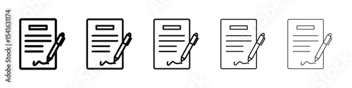 Agreement icon logo in stroke lines collection