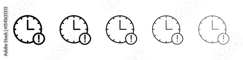 Alarm exclamation icon logo in stroke lines collection