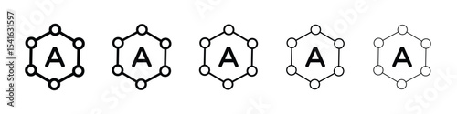Antioxidant icon logo in stroke lines collection