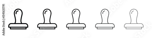 Approval stamp icon logo in stroke lines collection