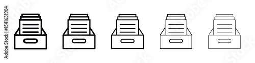 Archive icon logo in stroke lines collection