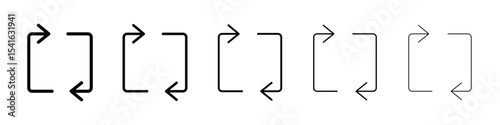 Arrows repeat icon logo in stroke lines collection