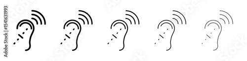 Assistive listening systems icon logo in stroke lines collection