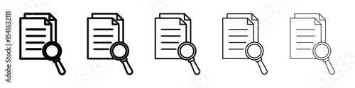 Audit report icon logo in stroke lines collection
