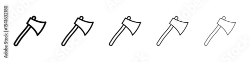 Axe icon logo in stroke lines collection