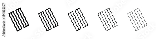 Bacon icon logo in stroke lines collection