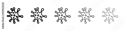 Bacteria icon logo in stroke lines collection