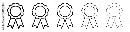 Badge icon logo in stroke lines collection