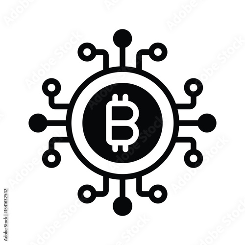Get this glyph style icon of bitcoin currency