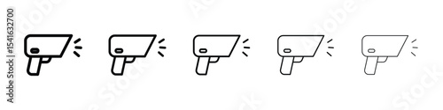 Barcode scanner icon logo in stroke lines collection
