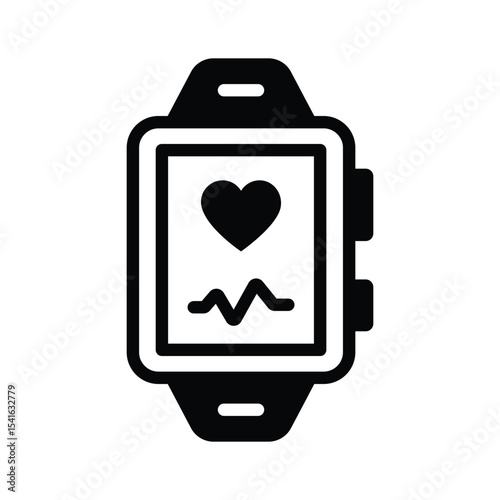 Trendy glyph icon showing a smart smartwatch device