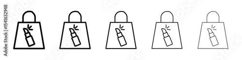 Beauty shopping icon logo in stroke lines collection
