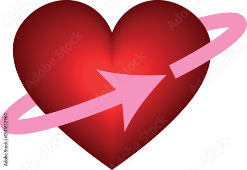 Heart Love Valentine Symbol – Romantic Red Icon Shape Vector Illustration for Valentine’s Day Design, Holiday Celebration Concept, Passion Art, Broken Heart, Health, and Romance Card Sign