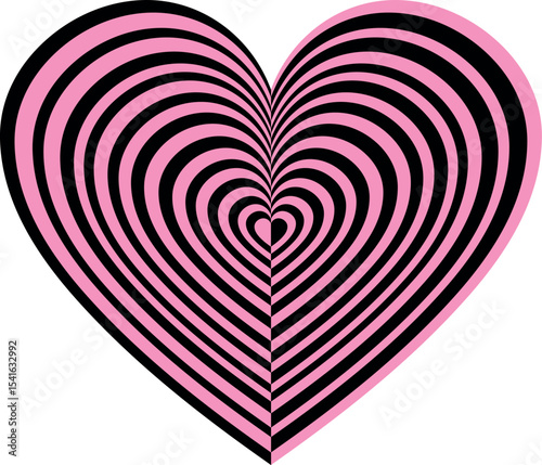 Romantic Heart Love Symbol Vector Illustration for Valentine's Day — Red and Pink 3D Art Design with Passionate Holiday Decoration Elements, Wedding Icons, Romantic Patterns, and Ornamental Shapes 