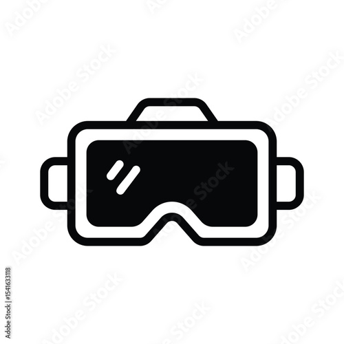 Visually engaging glyph icon of vr headset gadget
