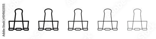 Binder clip icon logo in stroke lines collection