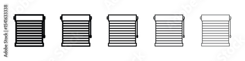 Blinds icon logo in stroke lines collection