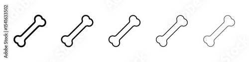 Bones icon logo in stroke lines collection