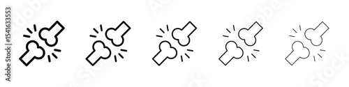 Bones icon logo in stroke lines collection