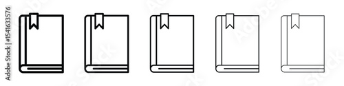Book bookmark icon logo in stroke lines collection