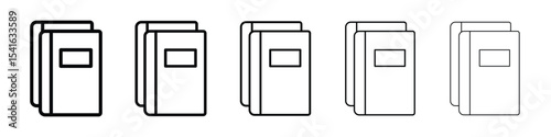 Book copy icon logo in stroke lines collection