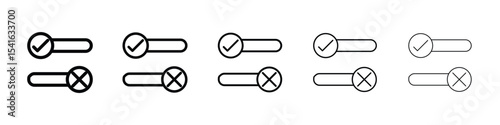 Boolean icon logo in stroke lines collection