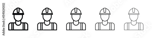 Builder icon logo in stroke lines collection