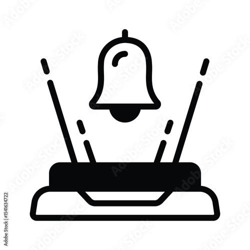 Well crafted glyph icon of hologram bell