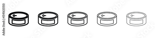 Canned food icon logo in stroke lines collection
