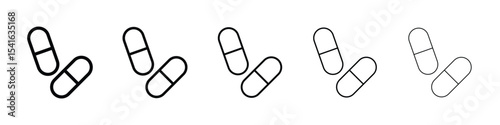 Capsule icon logo in stroke lines collection