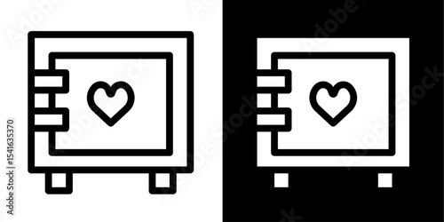 Safe Box with Heart Icon: Valuables, Security & Love