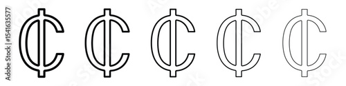 Cedi signs logo in stroke lines collection