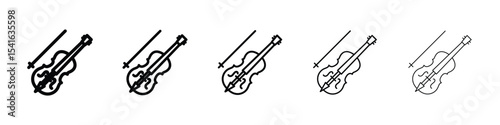 Cello icon logo in stroke lines collection