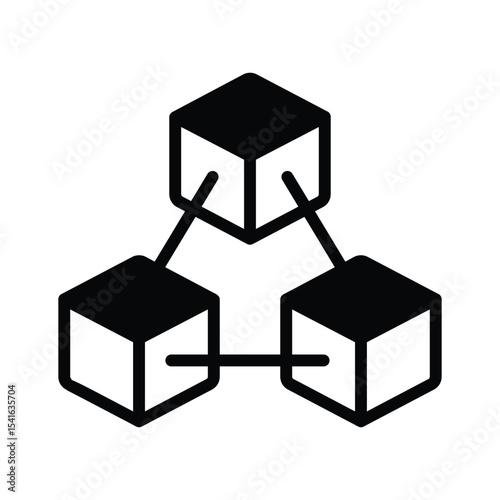 A modern glyph icon of blockchain chain network